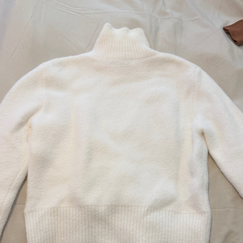 Zara Soft White Turtleneck Sweater